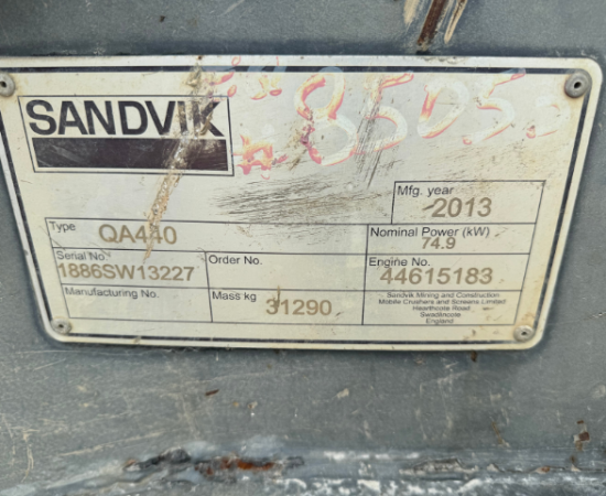 pre-owned_screening_sandvik_QA440_2013